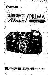 Canon SureShot 70 manual. Camera Instructions.